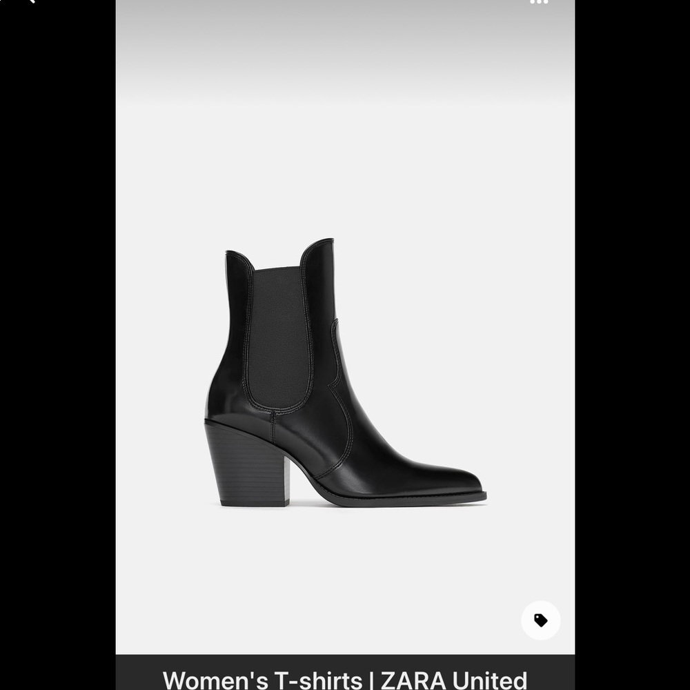 Zara Black Cow Boy Boot